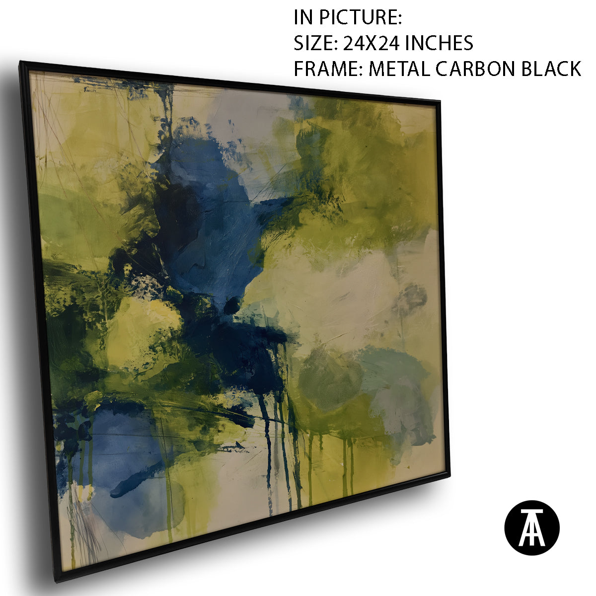Artwork in Carbon Black Metal Frame