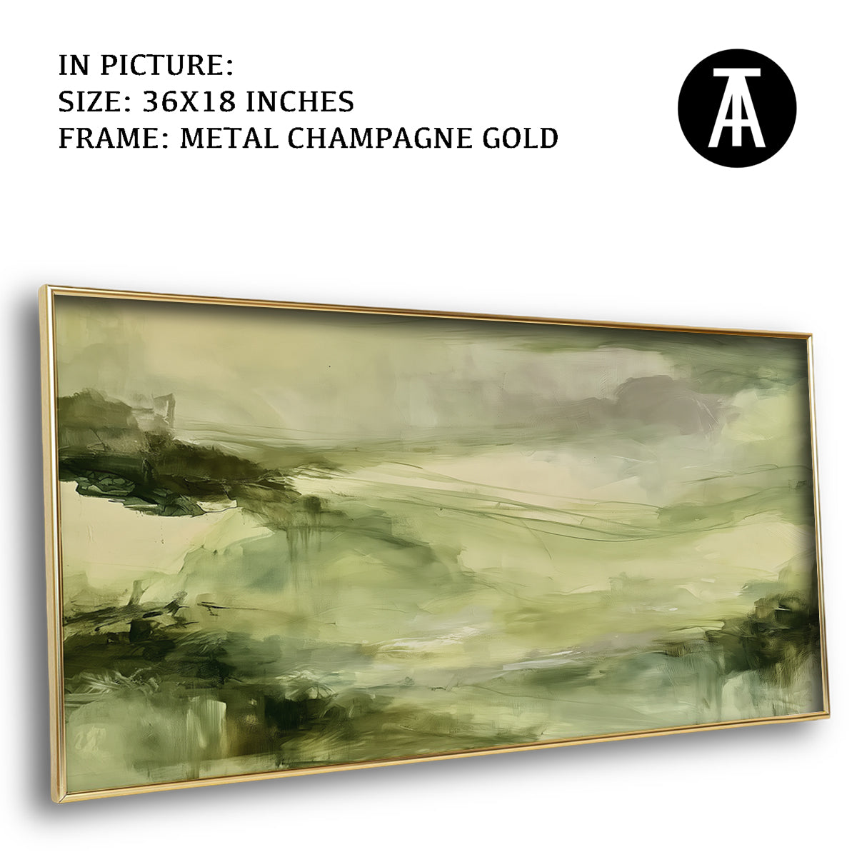 Artwork in Metal Champagne Gold Frame