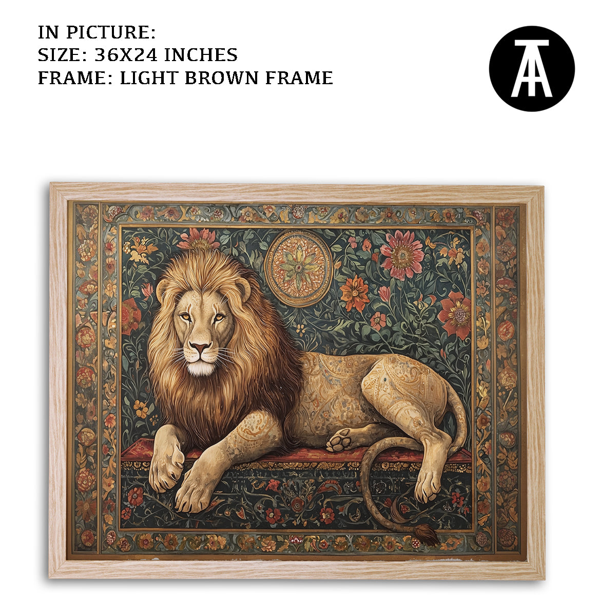 Artwork in Light Brown Frame