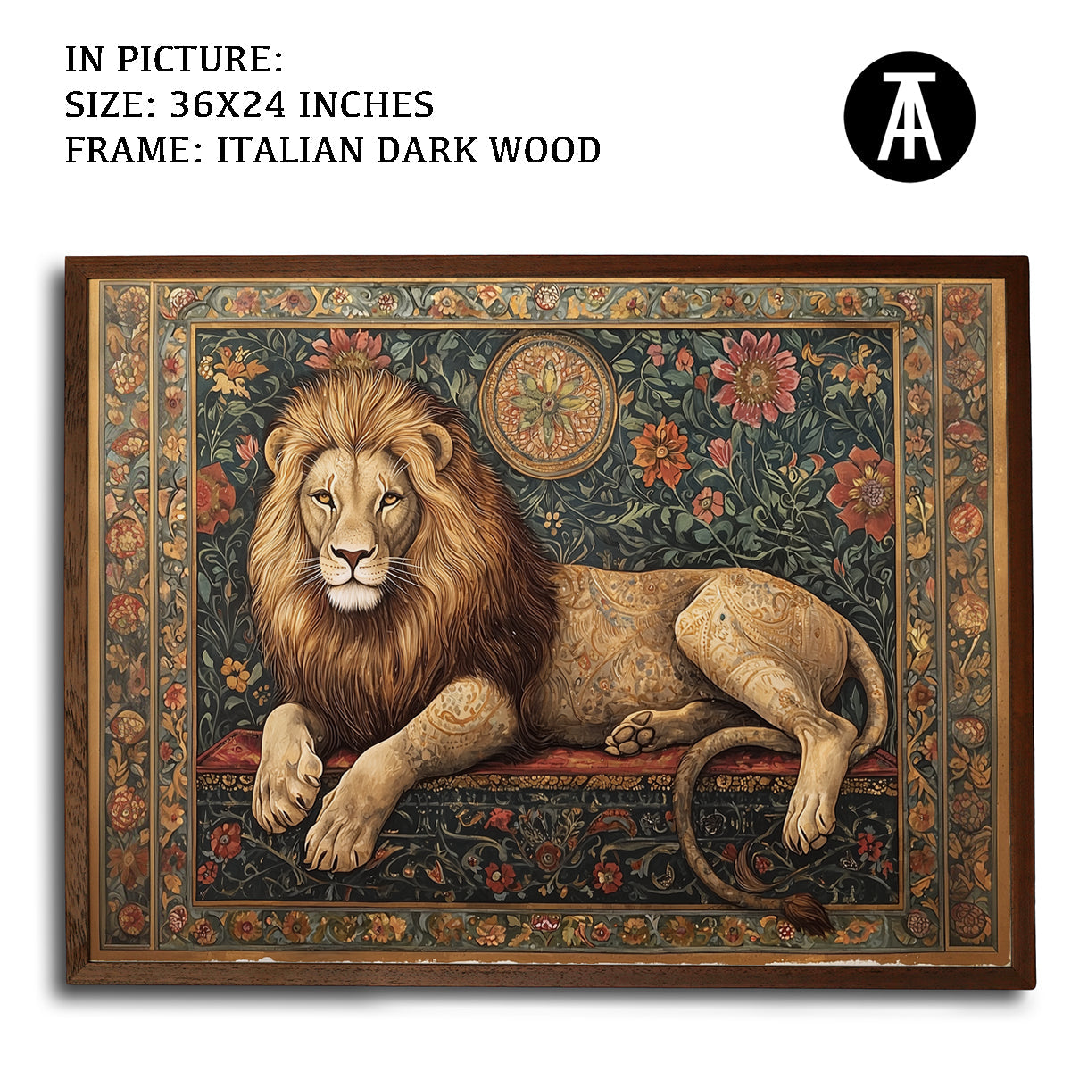 Artwork in Dark Wood Frame