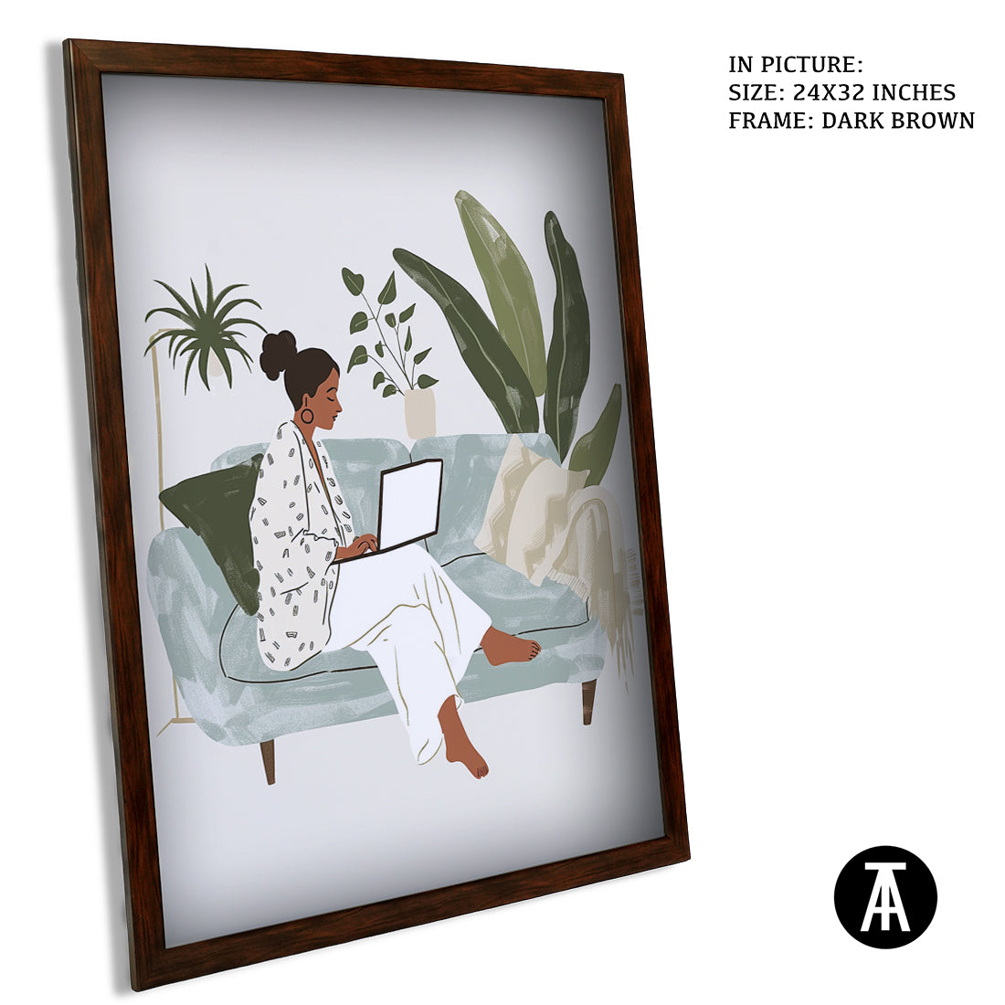 Sample Artwork in Dark Brown Frame
