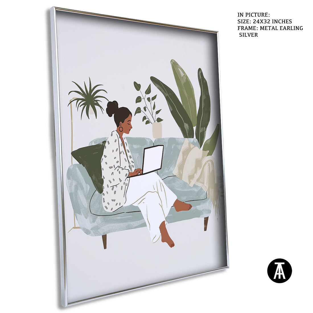 Sample Artwork in Earling Silver Metal Frame