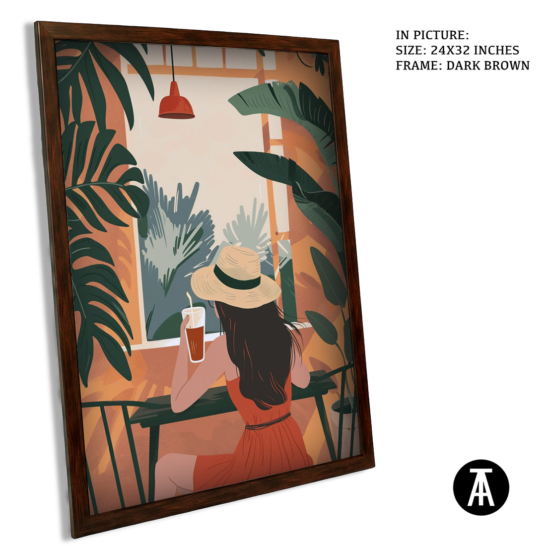 Sample Artwork in Dark Brown Frame