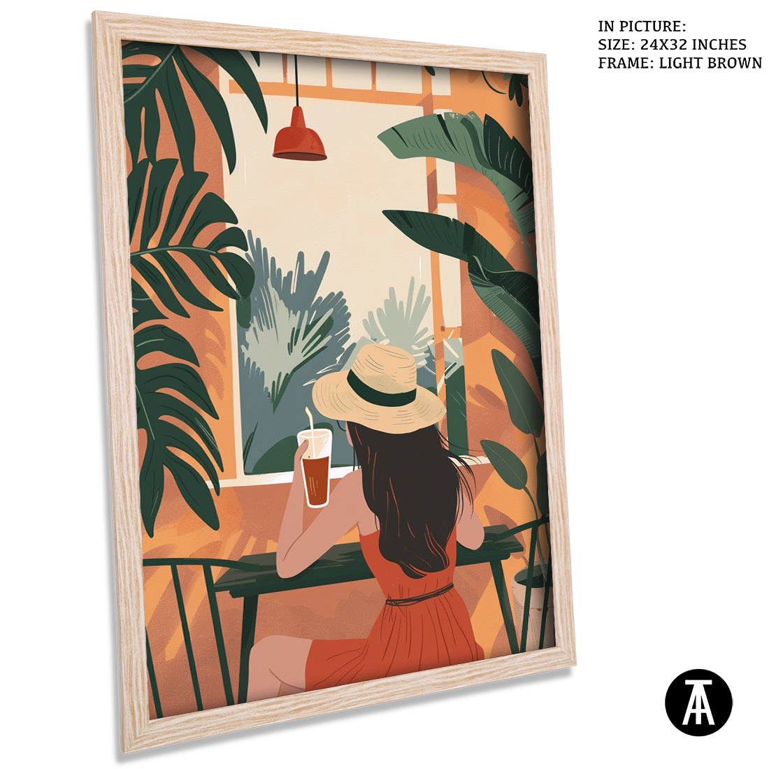 Sample Artwork in Light Brown Frame