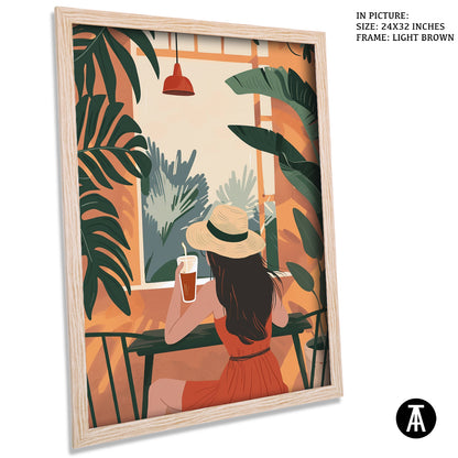 Sample Artwork in Light Brown Frame