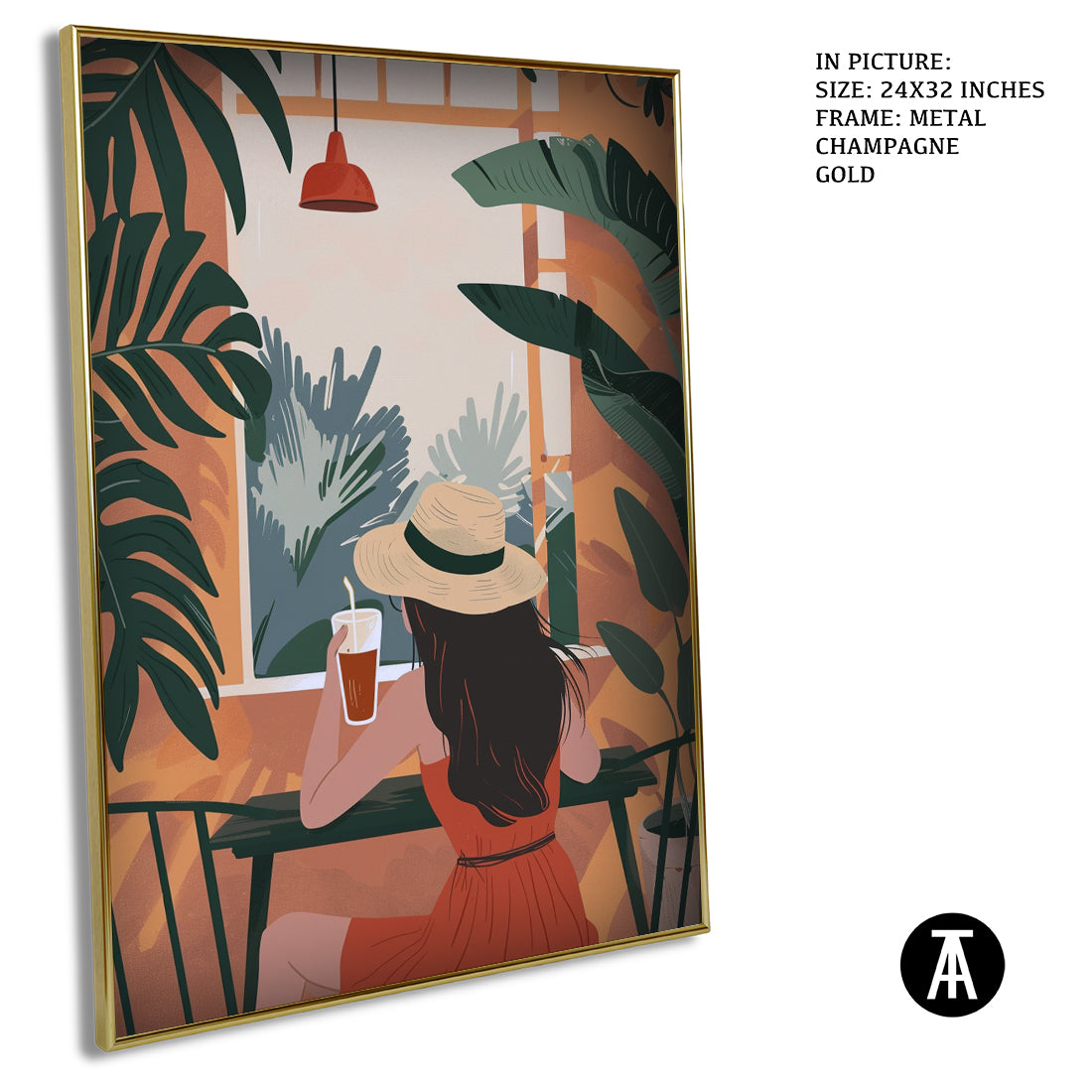 Sample Artwork in Champagne gold Metal Frame