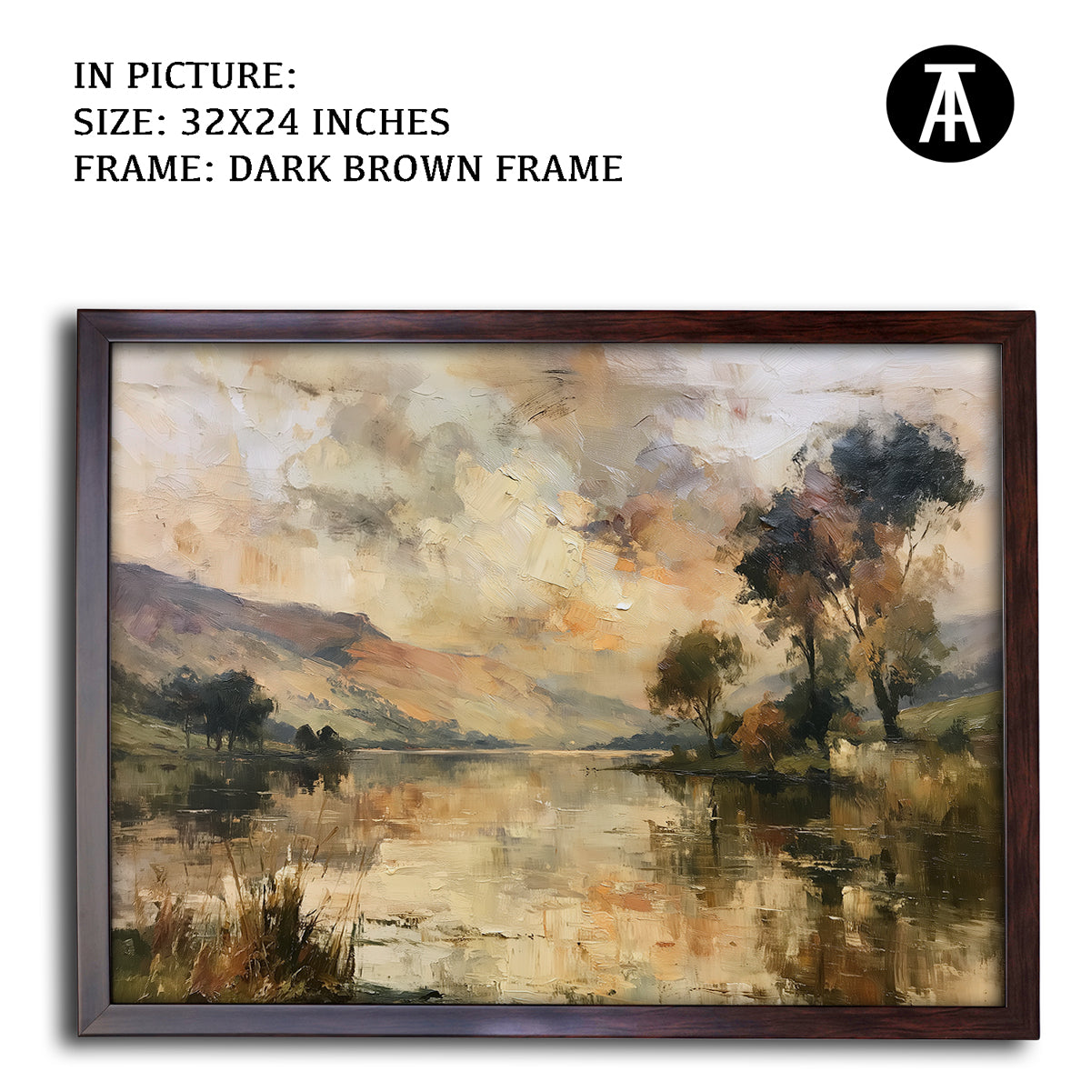 Artwork in Dark Brown Frame