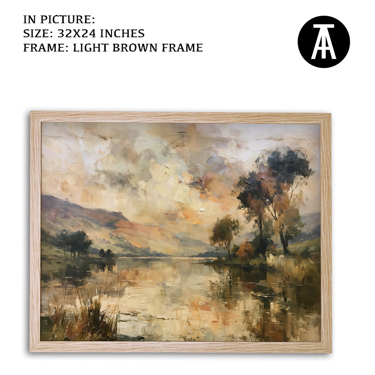 Artwork in Light Brown Frame