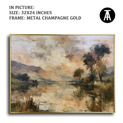 Artwork in Metal Champagne Gold Frame