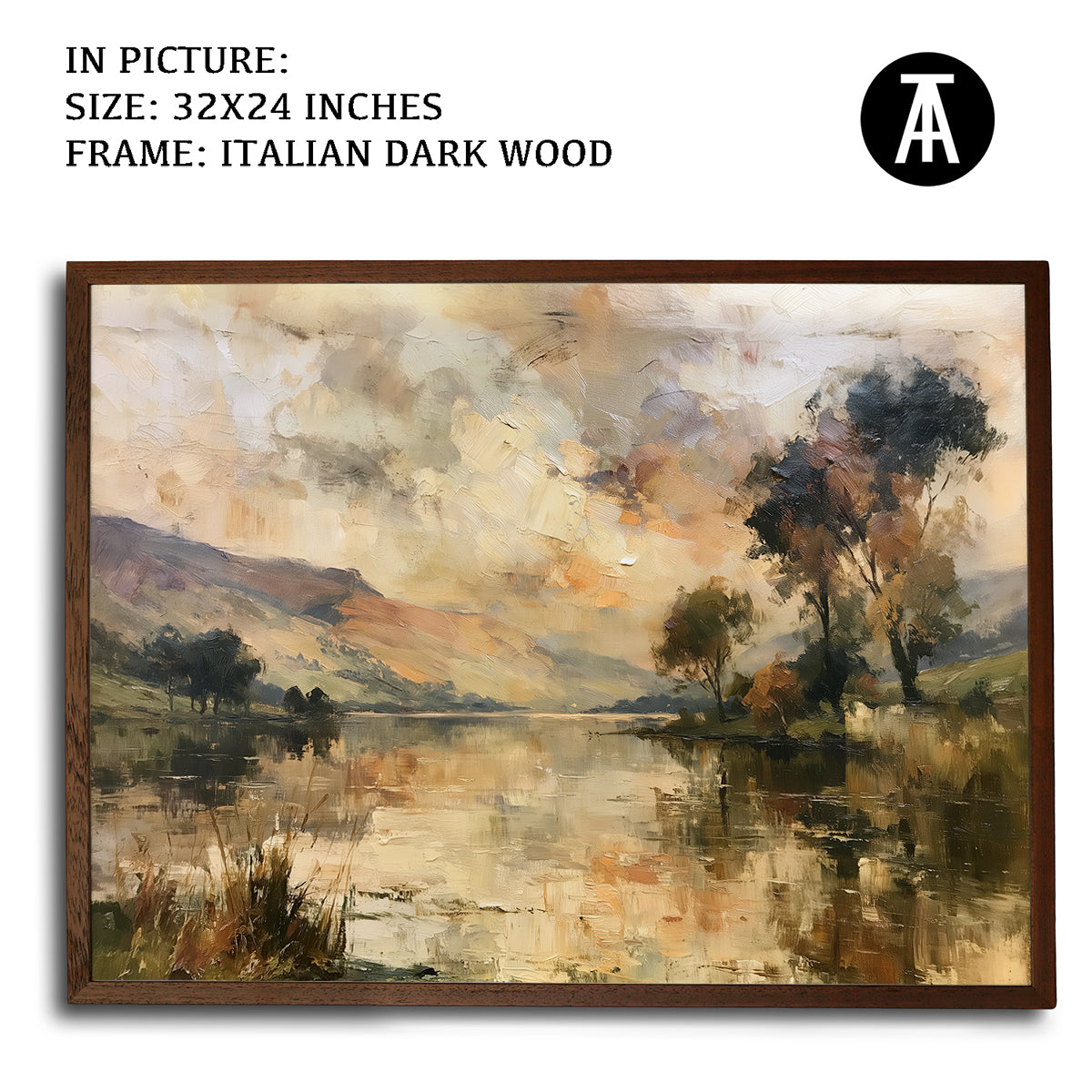 Artwork in Dark Wood Frame