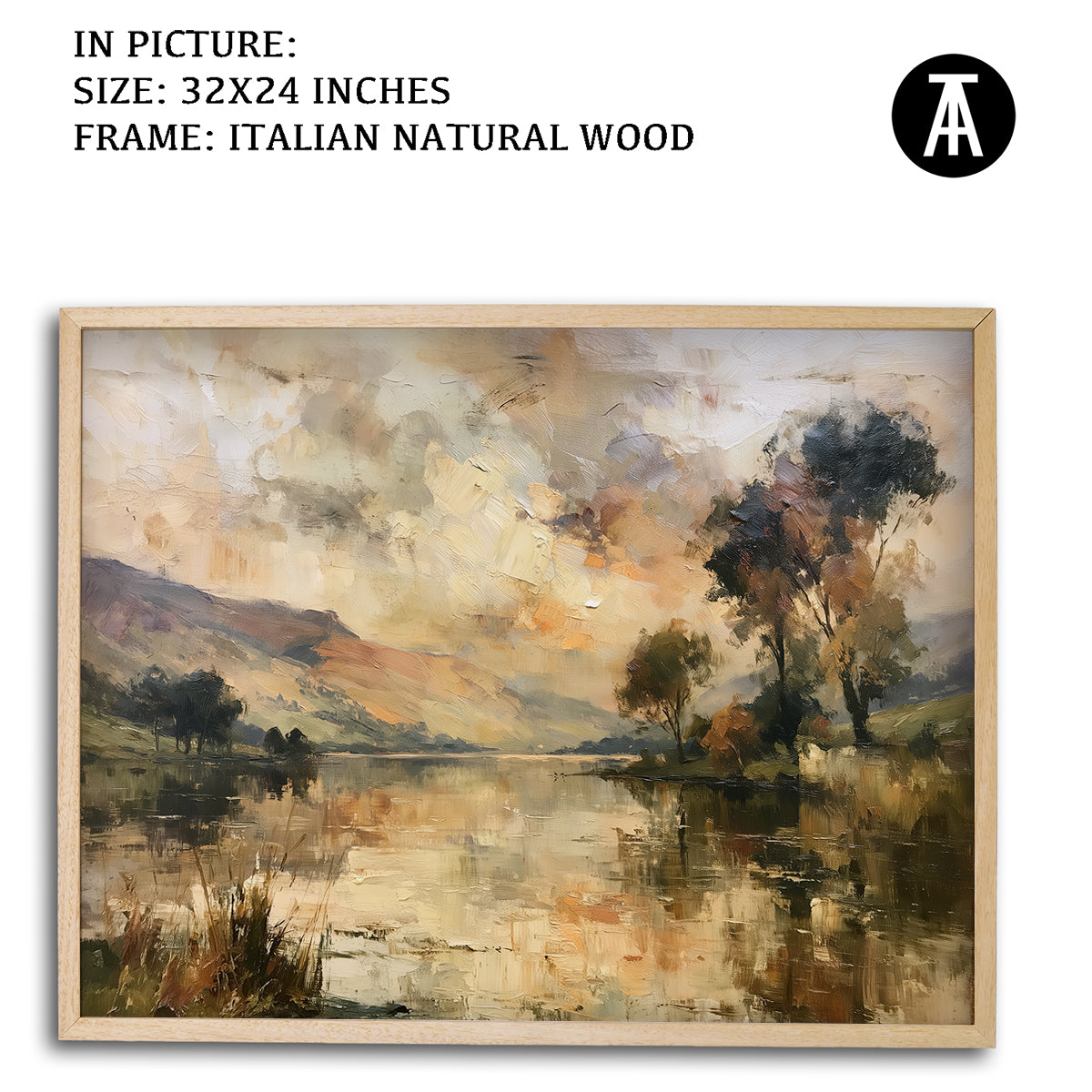 Artwork in Natural Wood Frame