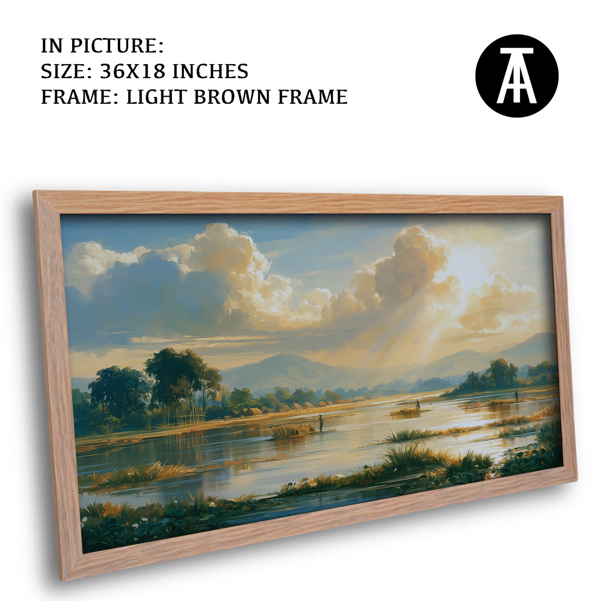 Artwork in Light Brown Frame