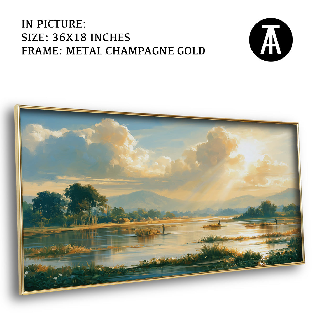 Artwork in Metal Champagne Gold Frame