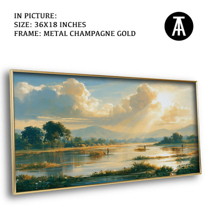 Artwork in Metal Champagne Gold Frame
