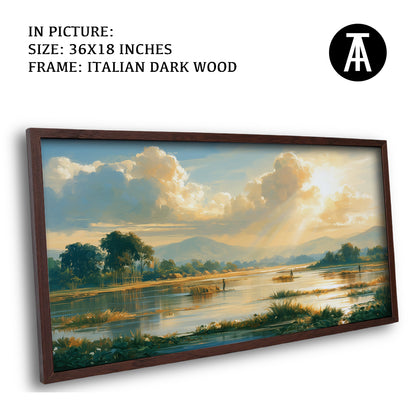 Artwork in Dark Wood Frame