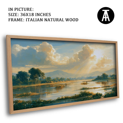 Artwork in Natural Wood Frame