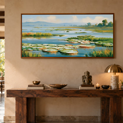 Panoramic Indian Painting in a Lifestyle Setting