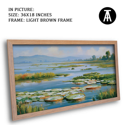 Artwork in Light Brown Frame