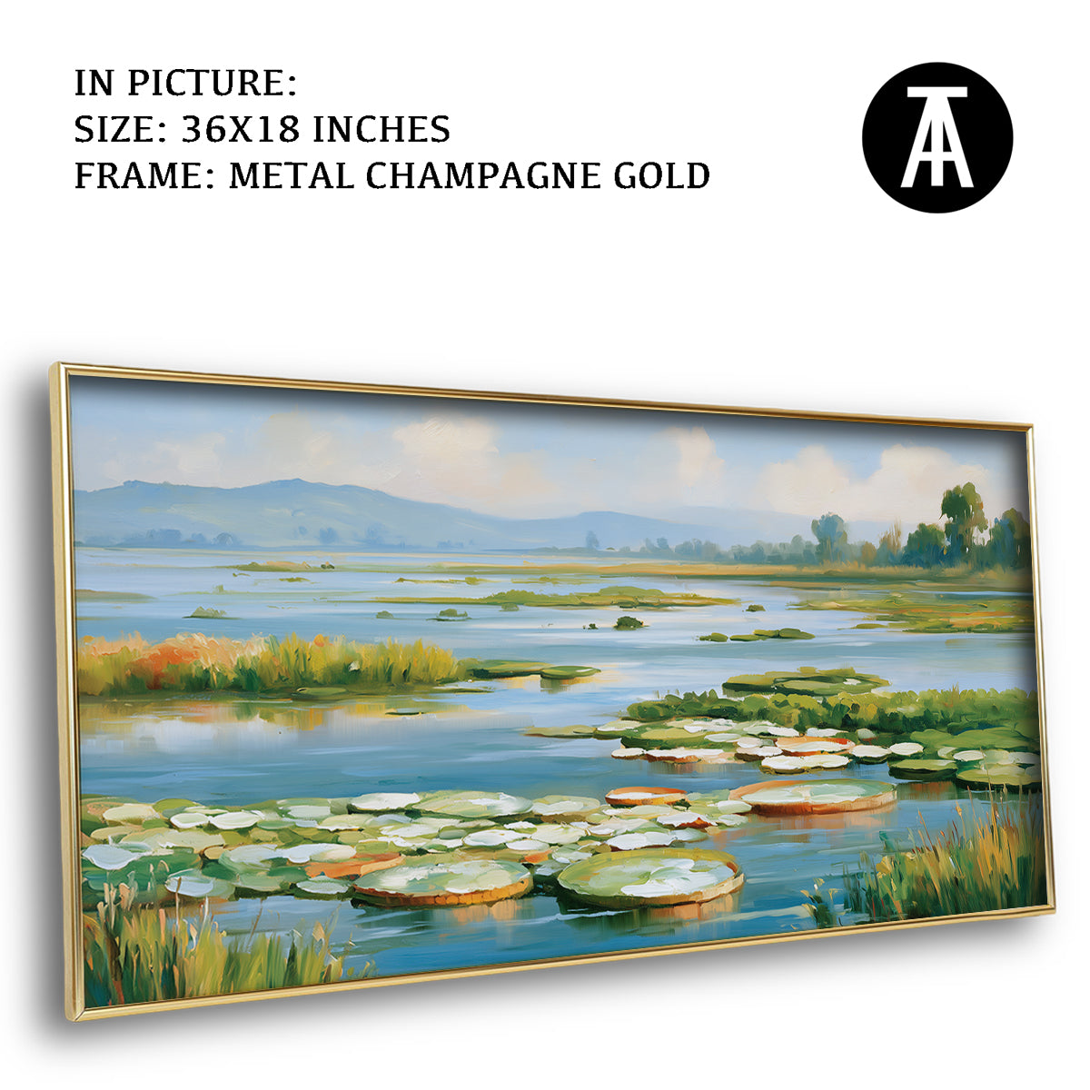Artwork in Metal Champagne Gold Frame