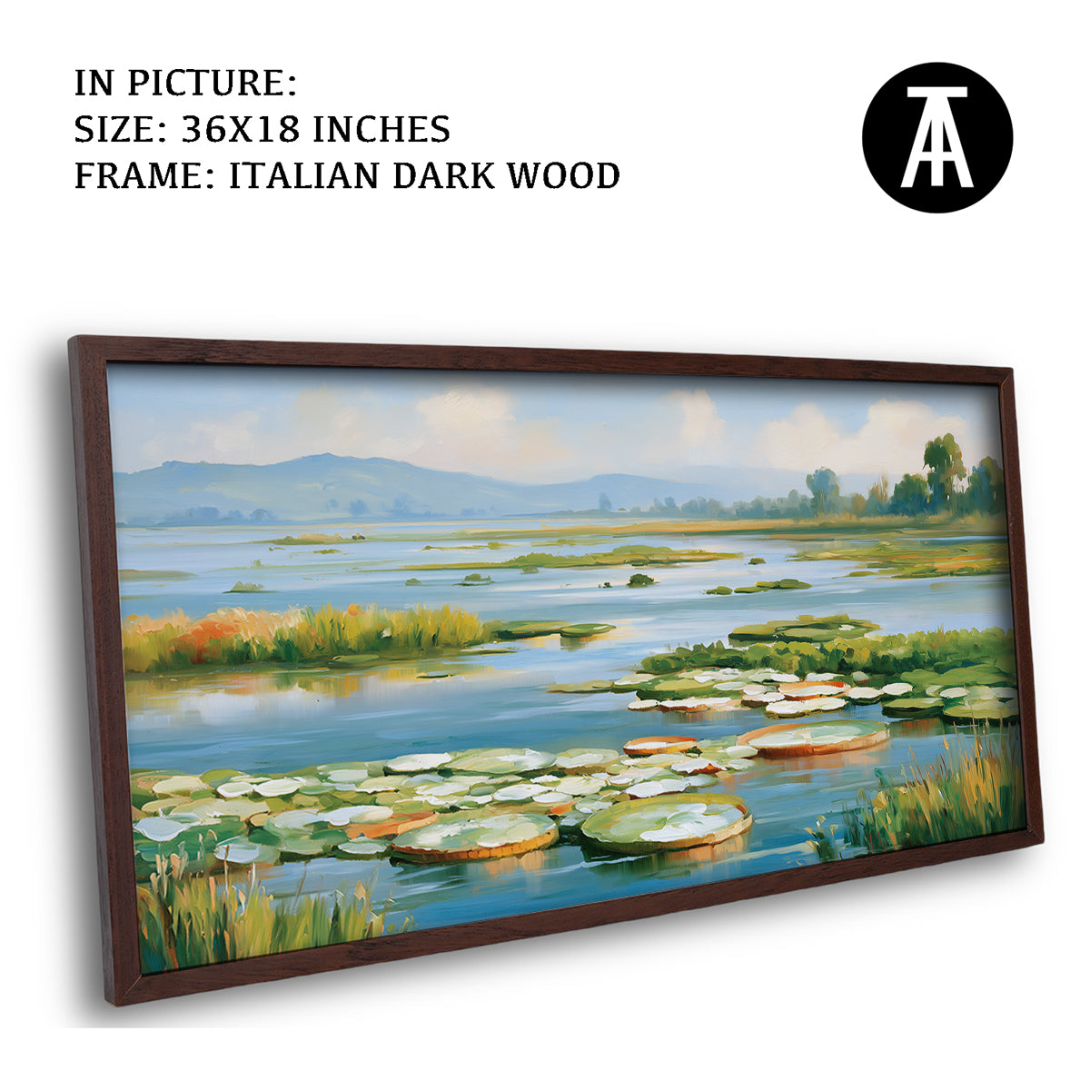 Artwork in Dark Wood Frame