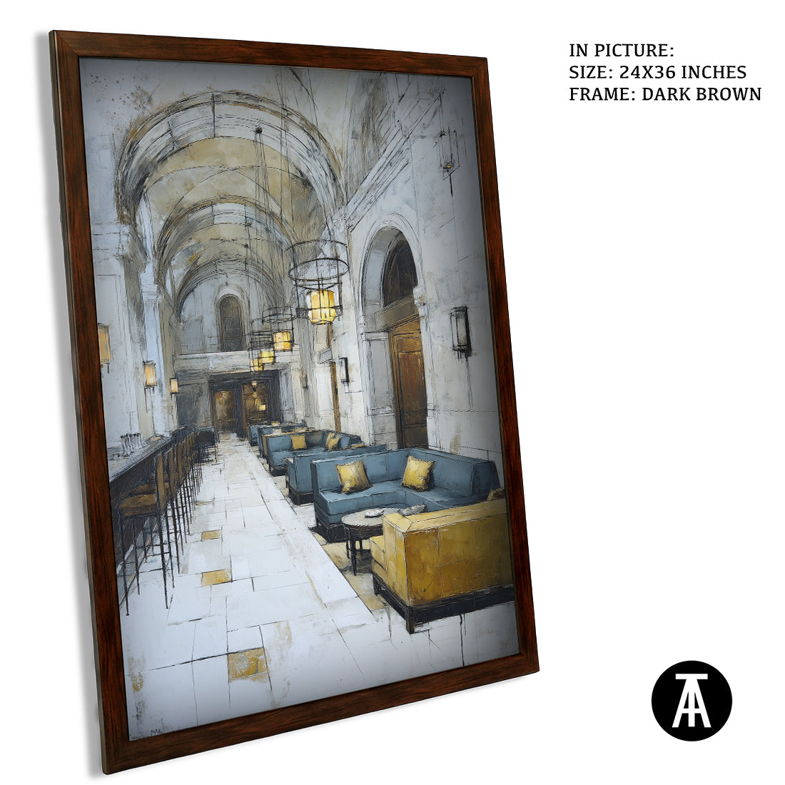 Artwork in Dark Brown Frame