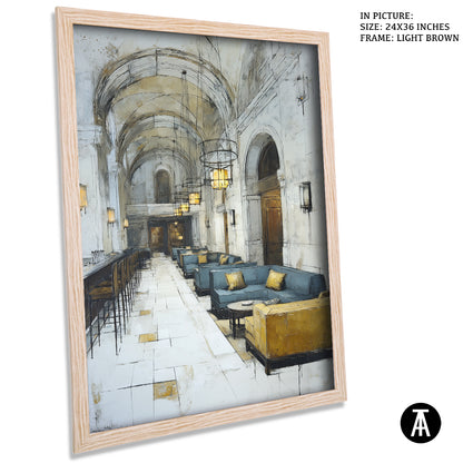 Artwork in Light Brown Frame