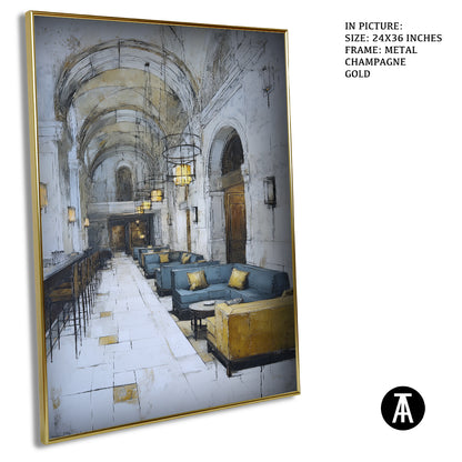 Artwork in Metal Champagne Gold Frame