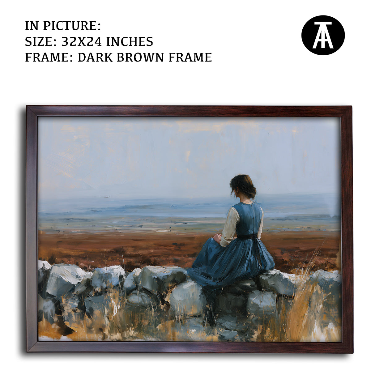 Artwork in Dark Brown Frame