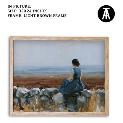 Artwork in Light Brown Frame