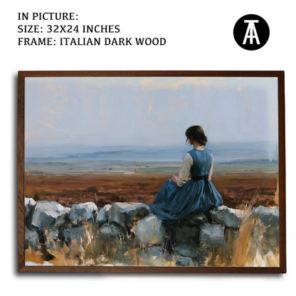 Artwork in Dark Wood Frame