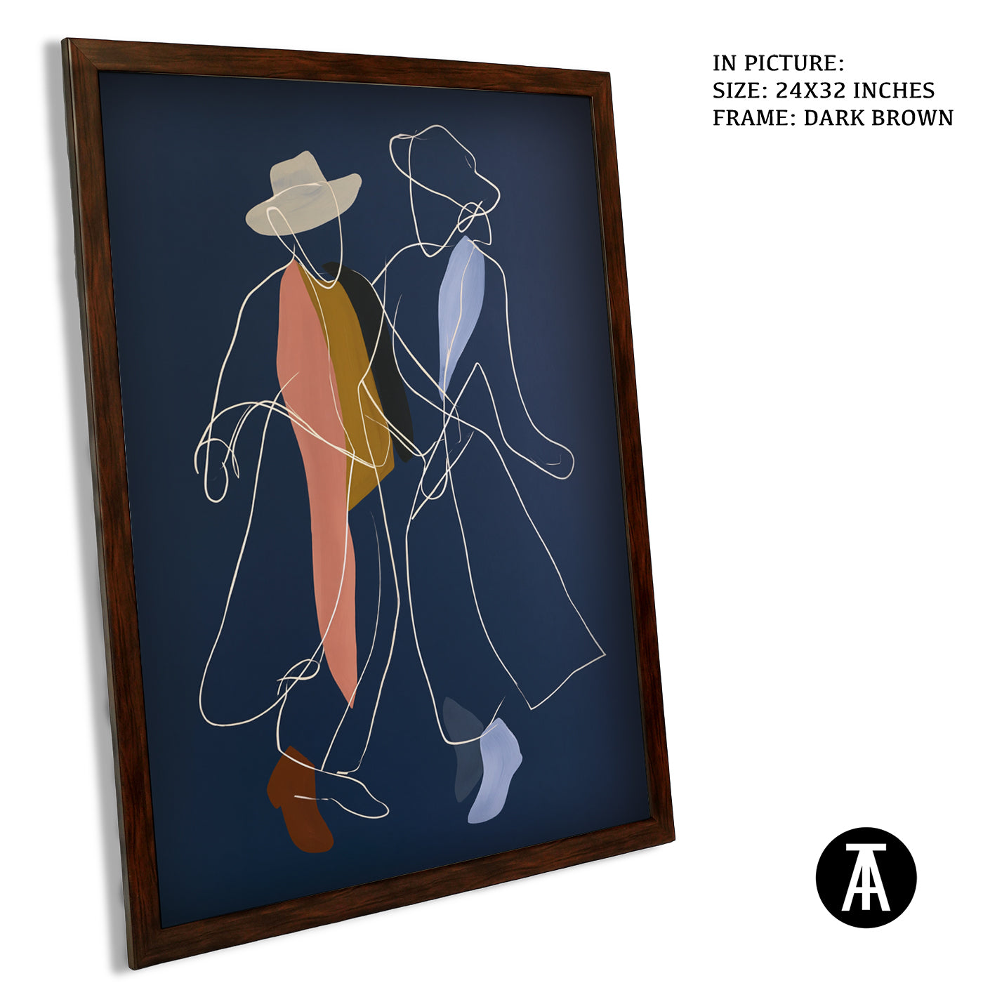 Artwork in Dark Brown Frame