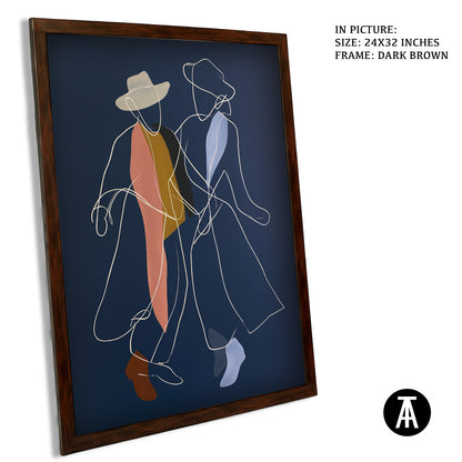 Artwork in Dark Brown Frame