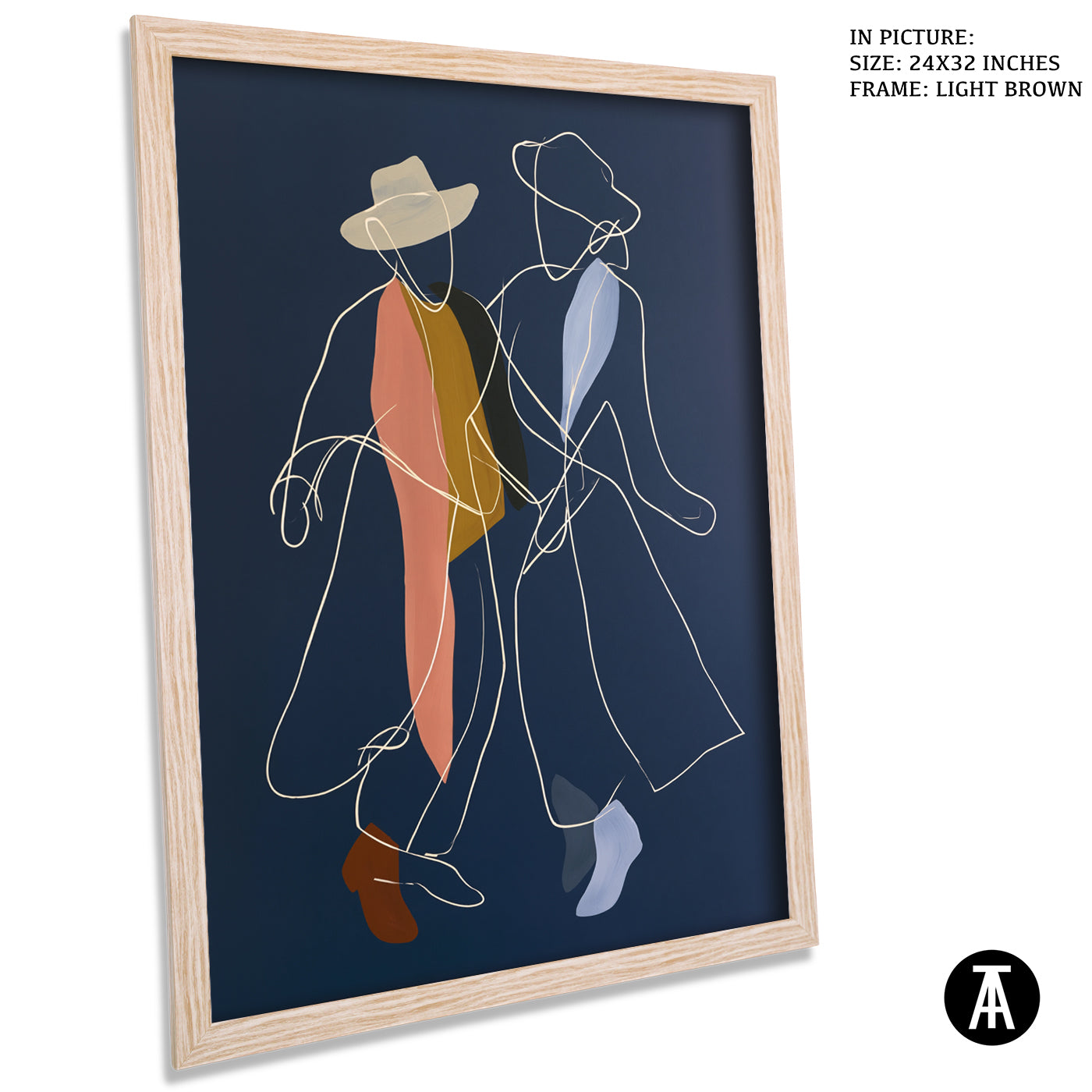 Artwork in Light Brown Frame
