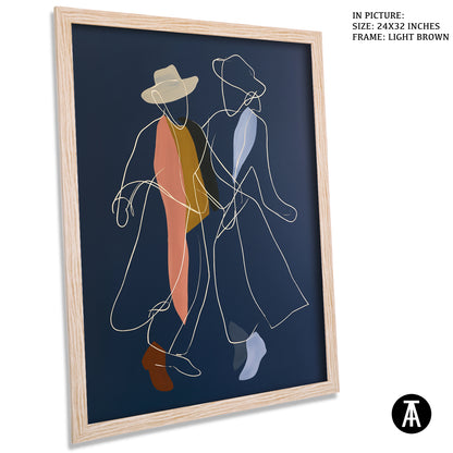 Artwork in Light Brown Frame