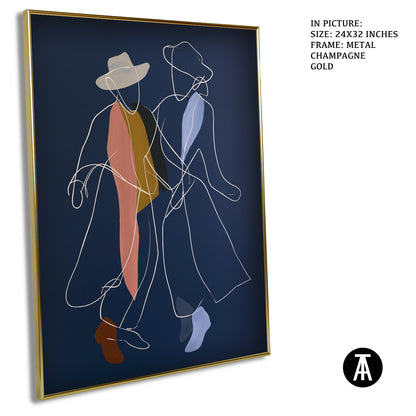 Artwork in Metal Champagne Gold Frame