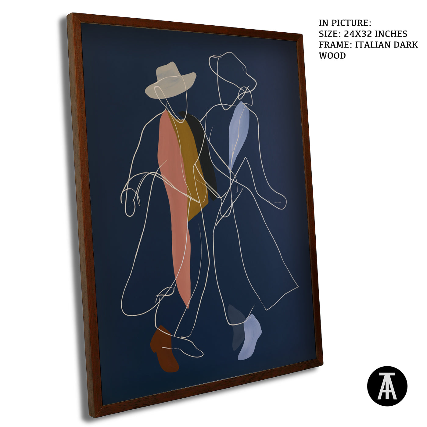 Artwork in Dark Wood Frame