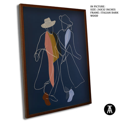 Artwork in Dark Wood Frame
