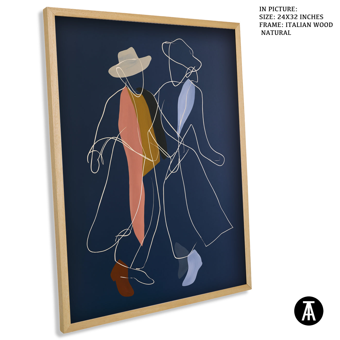 Artwork in Natural Wood Frame