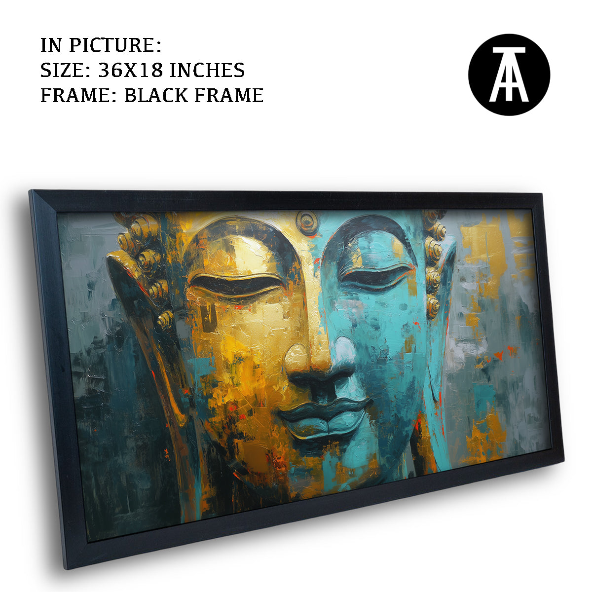 Lord Buddha in Abstract Teal by TravelArty