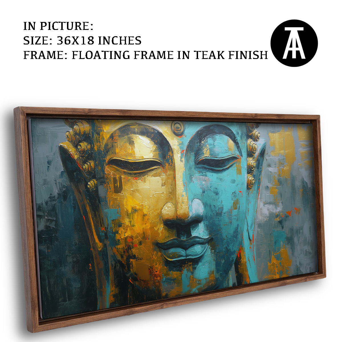 Lord Buddha in Abstract Teal by TravelArty