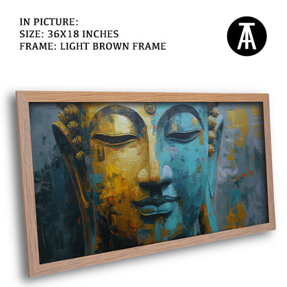 Lord Buddha in Abstract Teal by TravelArty