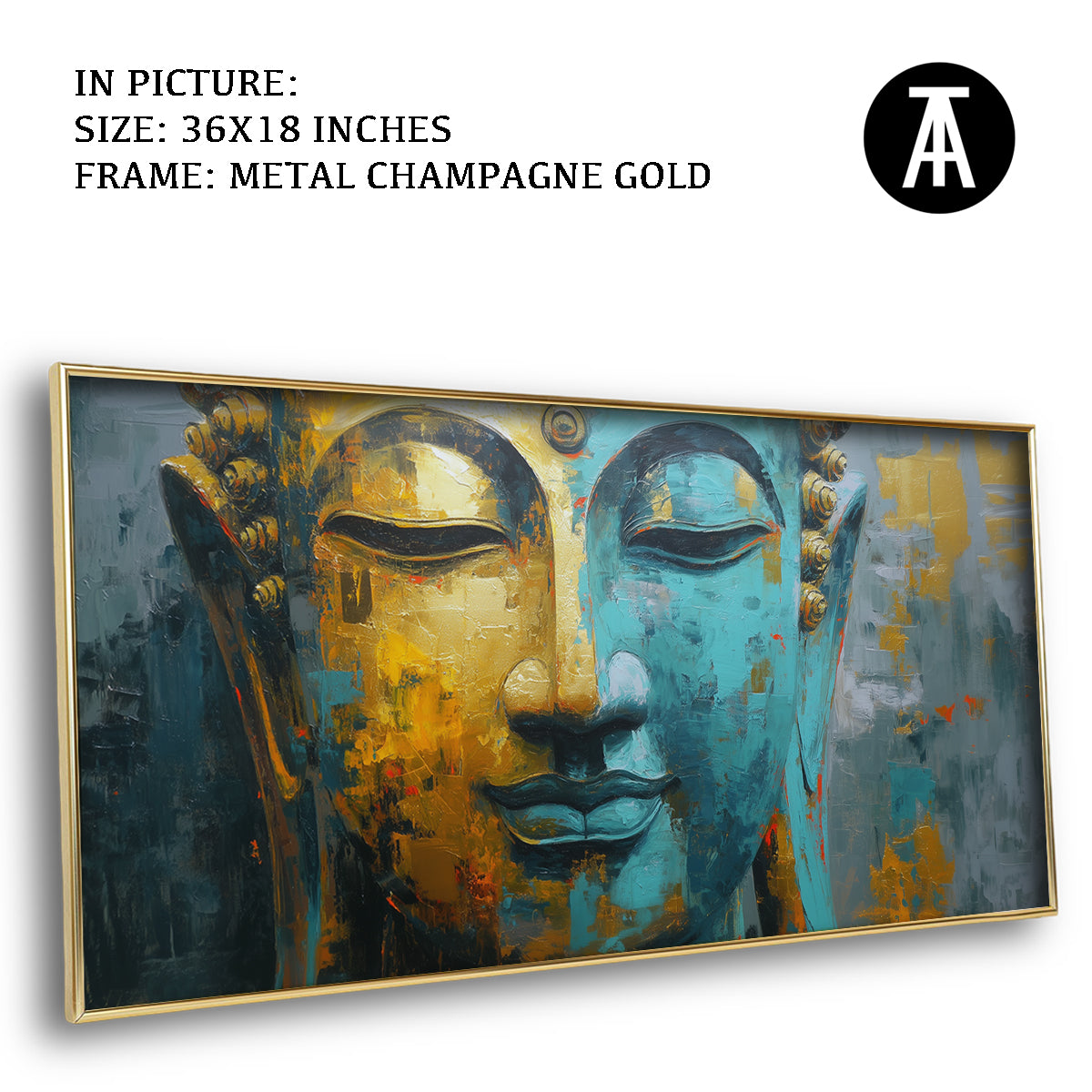 Lord Buddha in Abstract Teal by TravelArty