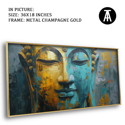Lord Buddha in Abstract Teal by TravelArty