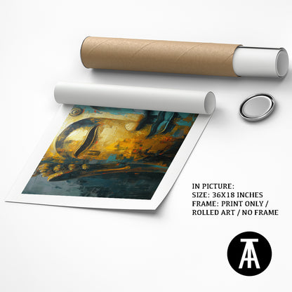 Lord Buddha in Abstract Teal by TravelArty