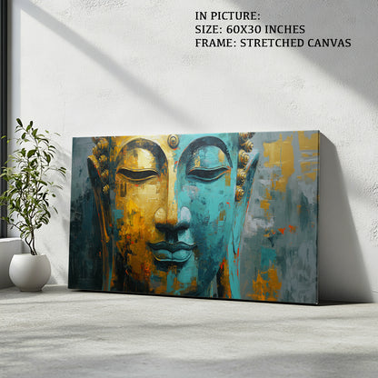 Lord Buddha in Abstract Teal by TravelArty