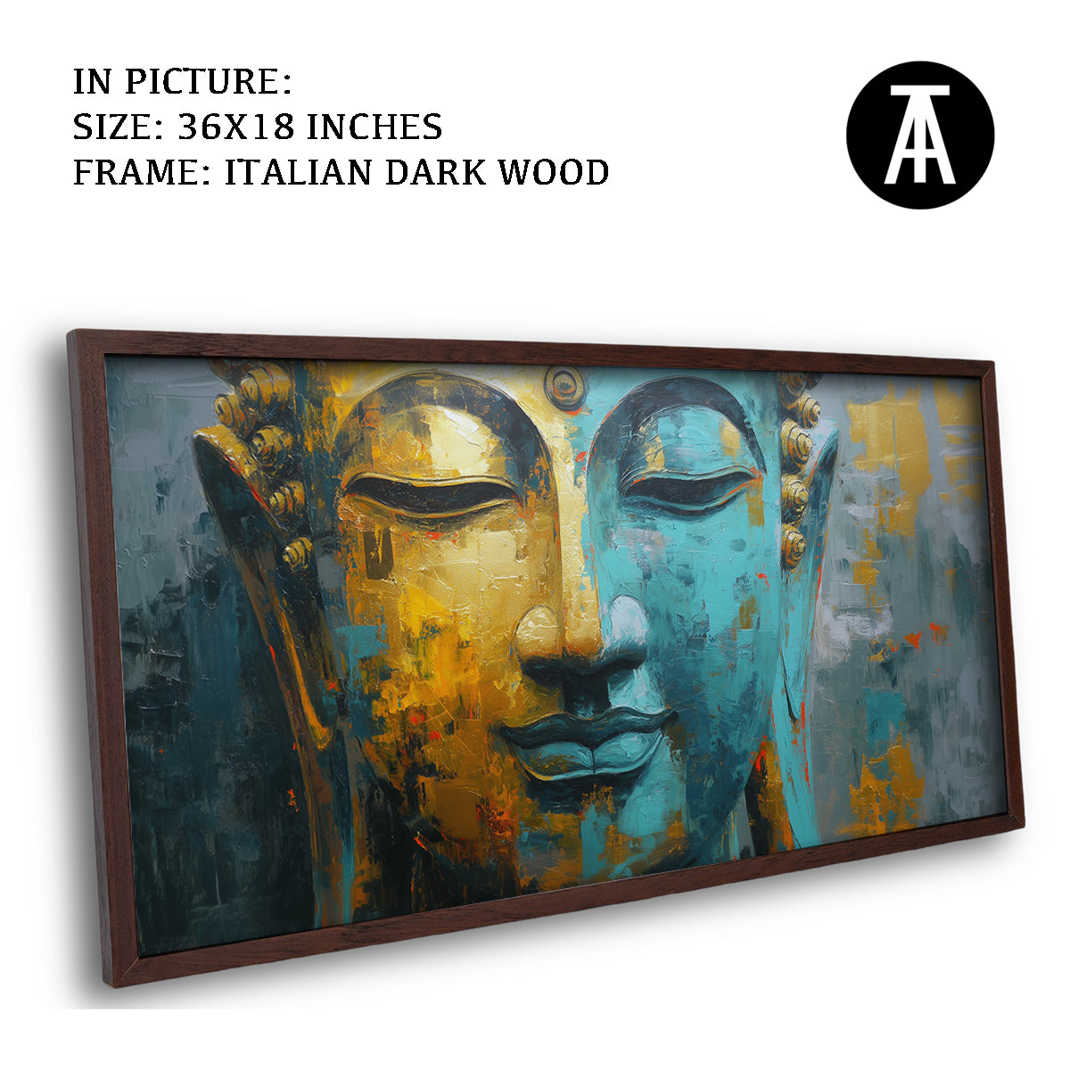 Lord Buddha in Abstract Teal by TravelArty