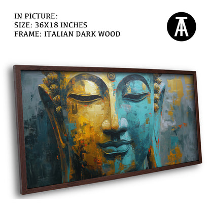 Lord Buddha in Abstract Teal by TravelArty