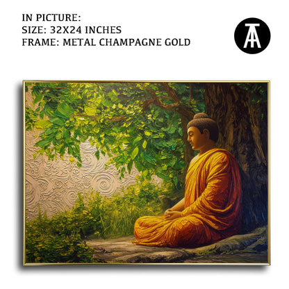 Artwork in Light Brown Frame