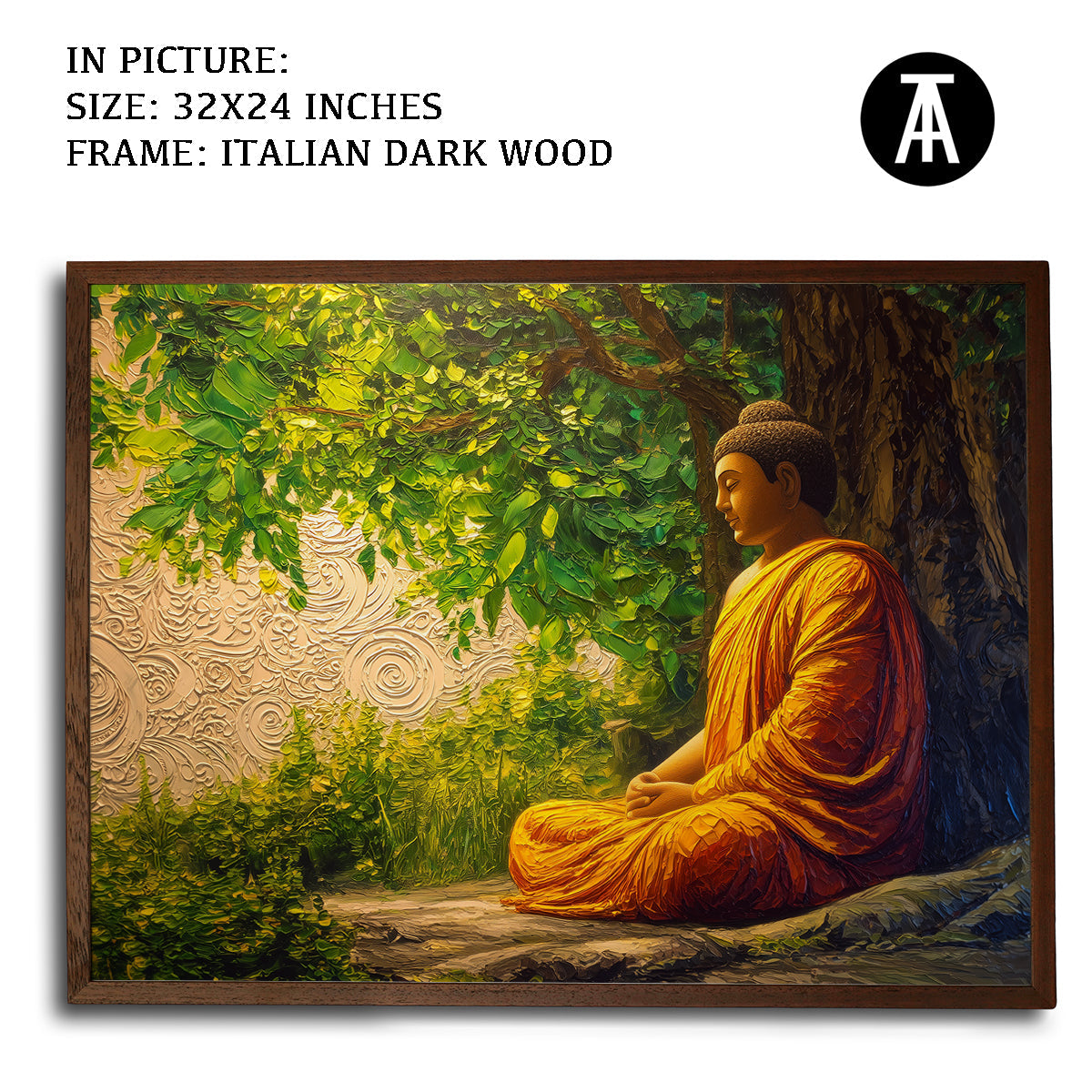 Artwork in Dark Wood Frame