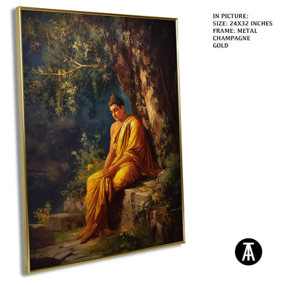 Artwork in Light Brown Frame